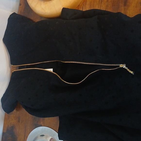 Kate Spade Black Embossed Textured Dot  Midi Dress Size Xs - Picture 10 of 10